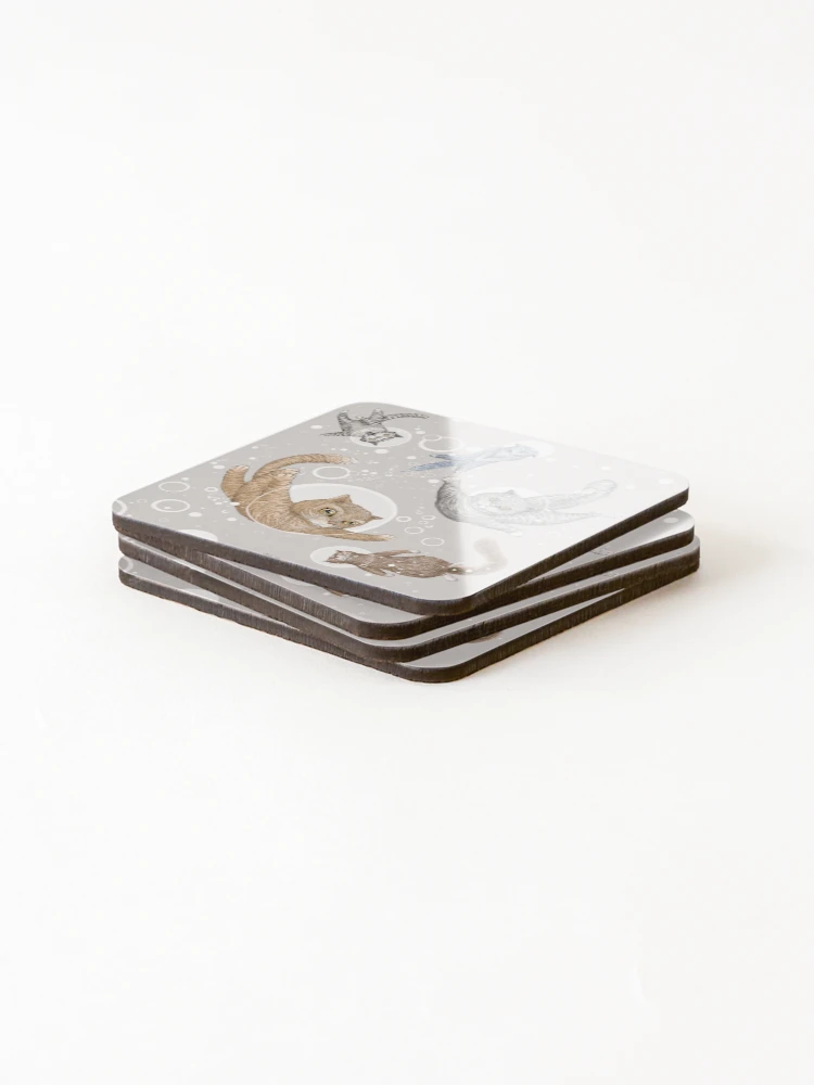 Thumbnail 4 of 5, Coasters (Set of 4), Cat designed and sold by Ruta.