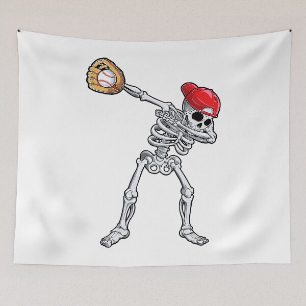 Item preview, Dabbing Skeleton Baseball Halloween Player Catcher designed and sold by Helbon-art.