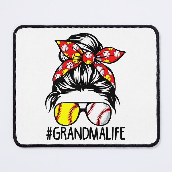 Item preview, Grandma Life Funny Messy Bun Mothers Day Softball Baseball designed and sold by Helbon-art.