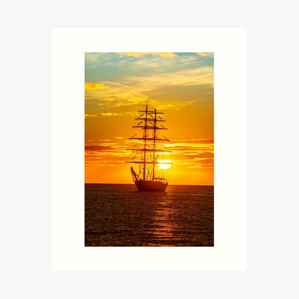 Item preview, sunrise, schooner, gold, peace designed and sold by tonyunwin.