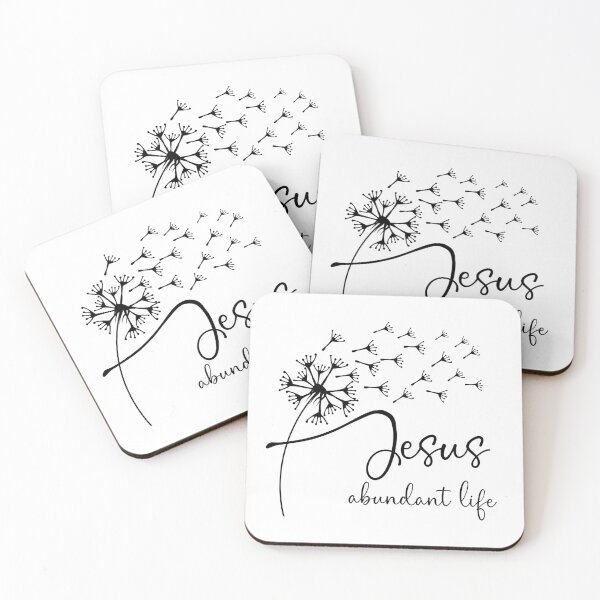 Item preview, Jesus, abundant life has a chic dandelion graphic design designed and sold by simplydesignart.