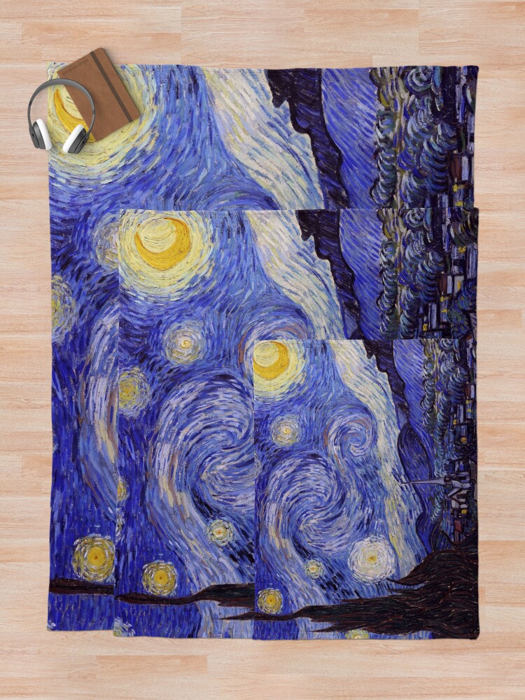 Alternate view of Vincent Van Gogh Starry Night Throw Blanket