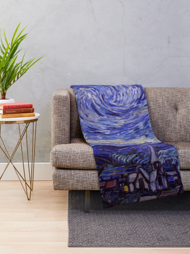 Alternate view of Vincent Van Gogh Starry Night Throw Blanket
