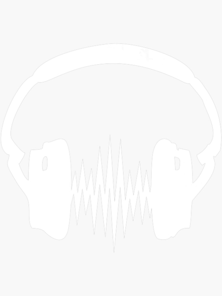 "Headphones Music Wave Heartbeat Pulse Heart Rate" Sticker for Sale by