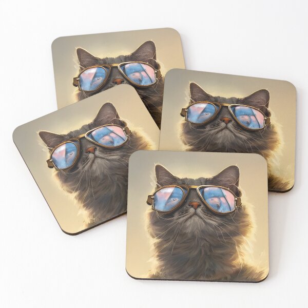 Item preview, Futuristic British Cat with Ray-Ban Sunglasses |  designed and sold by Darlingly.
