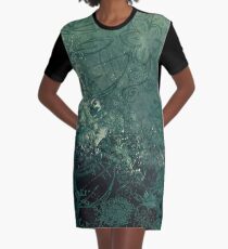 A swirl of vintage green Graphic T-Shirt Dress