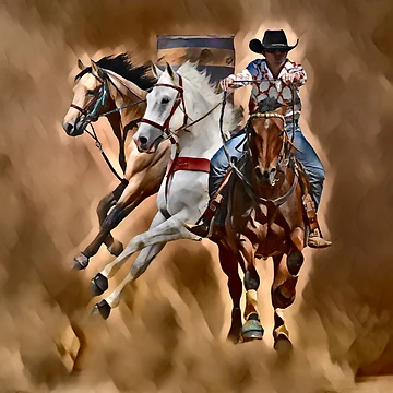 Artwork thumbnail, BARREL RACING, HORSE RIDING, RODEO EVENTS by Barbara Jean Photo Art And Design