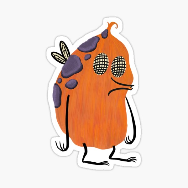 Orange Monster Under The Bed Sticker For Sale By Gfxemma Designs Redbubble