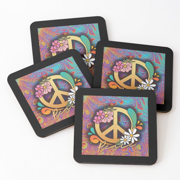 Item preview, Peace Sign with Psychodelic Background in 60s - 70s style. designed and sold by Kubala.