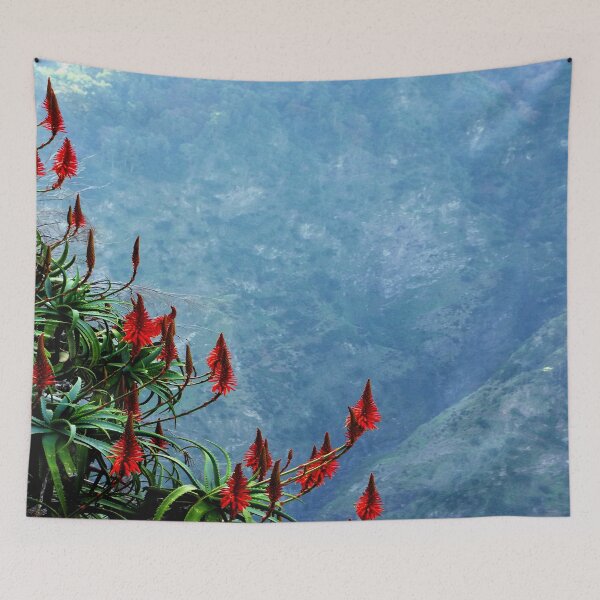 Item preview, Red flowers over a deep valley designed and sold by frankuffmann.