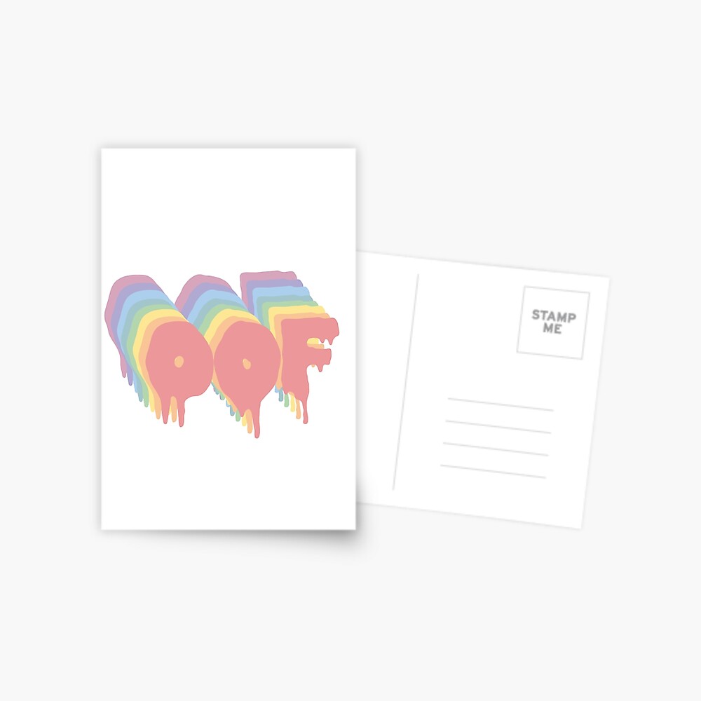 Oof Rainbow Postcard By Mixah Redbubble - rainbow oof roblox