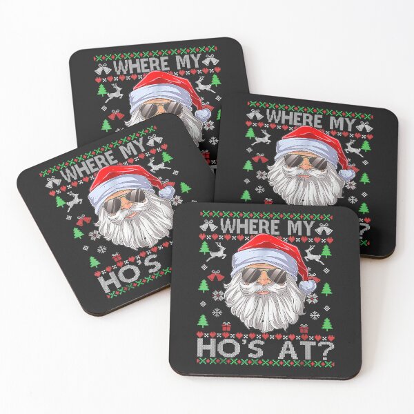 Item preview, Where My Hos At Christmas Santa Adult Humor Funny Santa Ugly T-Shirt designed and sold by Knight-Saverin.