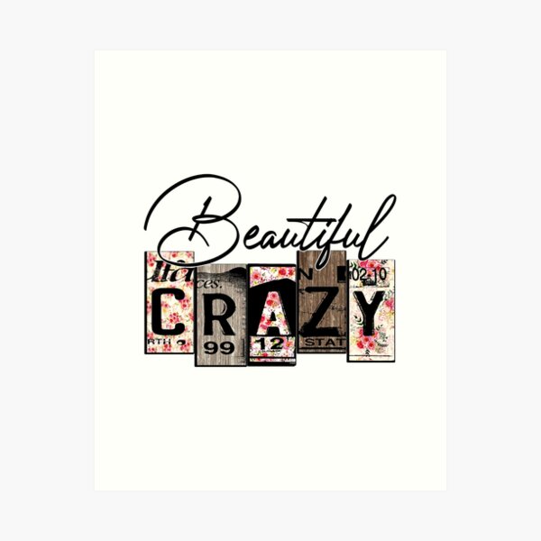 Beautiful Crazy Lyric Heart SVG PNG Song Digital Download