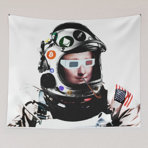Item preview, Crypto Astronaut Moona Lisa | pipe and 3D glasses  designed and sold by spinolator.