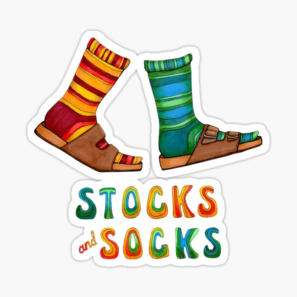 Stocks And Socks with Groovy Lettering Sticker