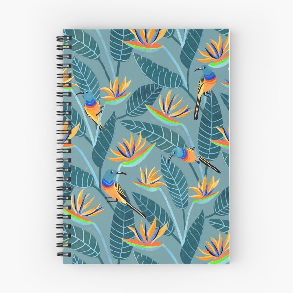 Item preview,  Sunbird and Strelitzia Spotting - Grey Blue designed and sold by TigaTiga.