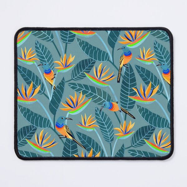 Item preview, Sunbird and Strelitzia Spotting - Grey Blue designed and sold by TigaTiga.