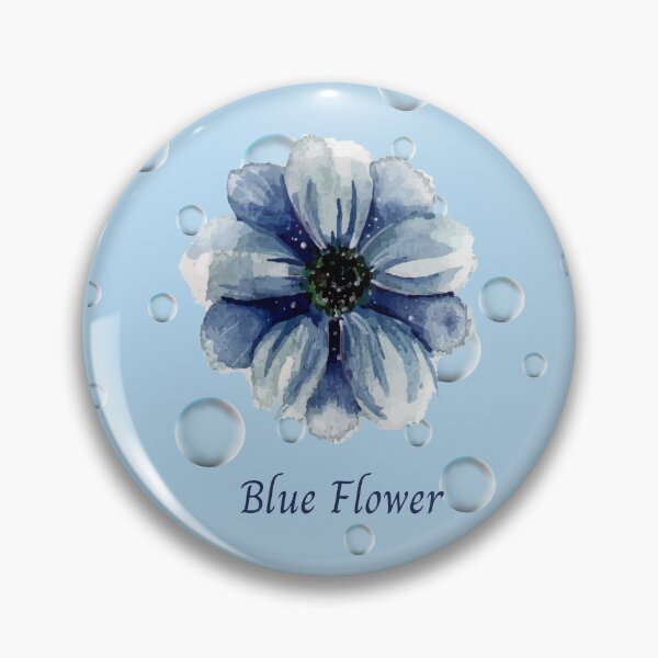 Item preview, blue flower in dew and blue designed and sold by Benlaniboutique.