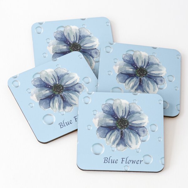 Item preview, blue flower in dew and blue designed and sold by Benlaniboutique.