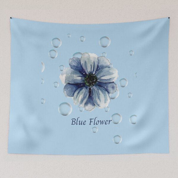 Item preview, blue flower in dew and blue designed and sold by Benlaniboutique.