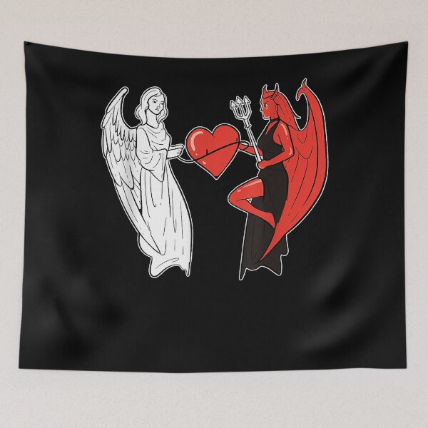 Item preview, Angel demon heart religious person  designed and sold by gastonfongemie.