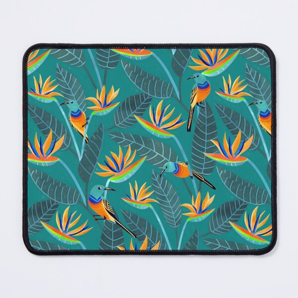 Item preview,  Sunbird and Strelitzia Spotting - Teal Green designed and sold by TigaTiga.