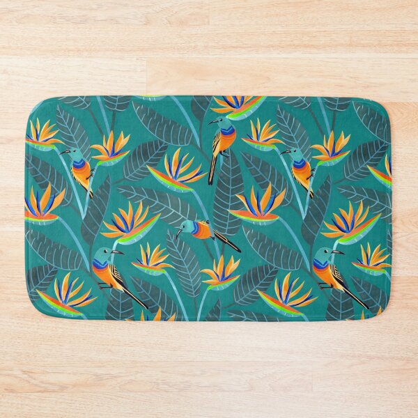 Item preview,  Sunbird and Strelitzia Spotting - Teal Green designed and sold by TigaTiga.