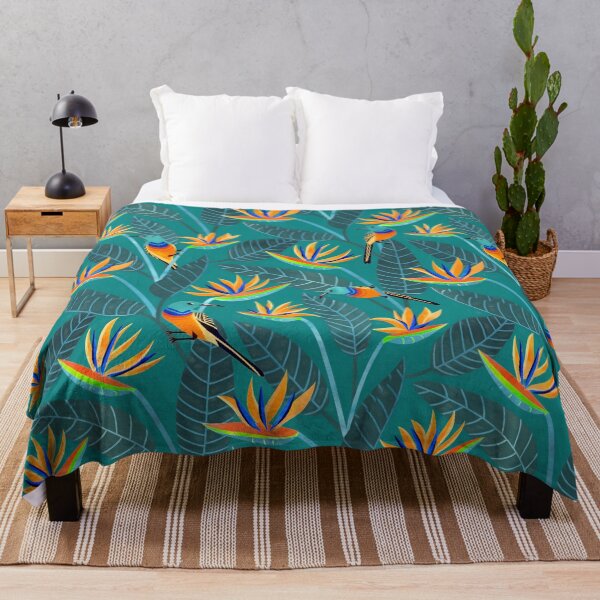 Item preview,  Sunbird and Strelitzia Spotting - Teal Green designed and sold by TigaTiga.