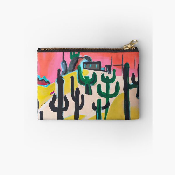 Item preview, Scary Desert Dream - Cactus Dada Painting - Pink, Black and Yellow designed and sold by Inomaly Art.