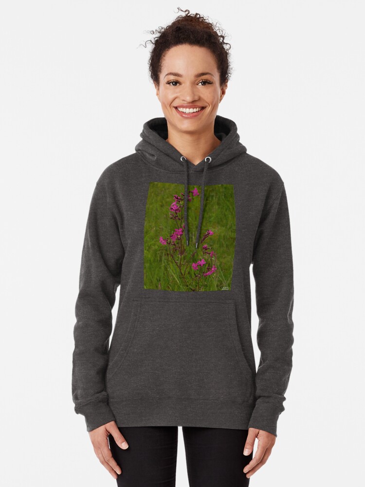 Alternate view of Red Campion in Burntollet Woods Pullover Hoodie