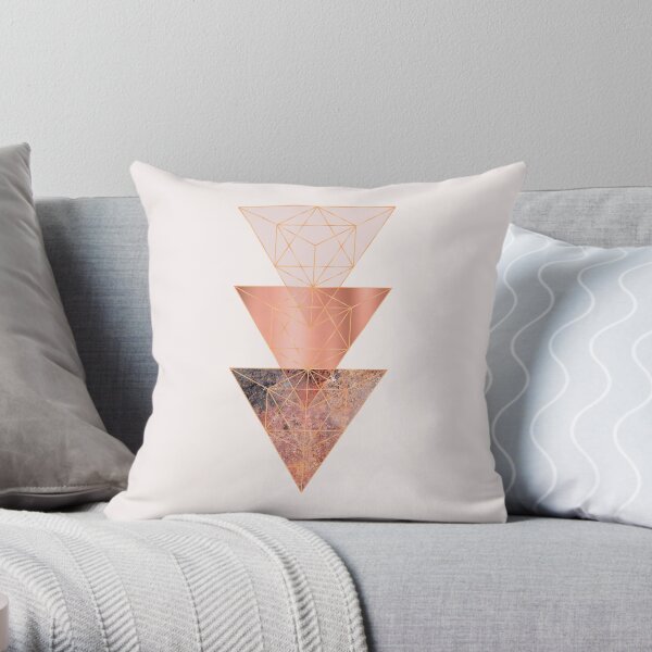 Blush and Copper Geo Throw Pillow
