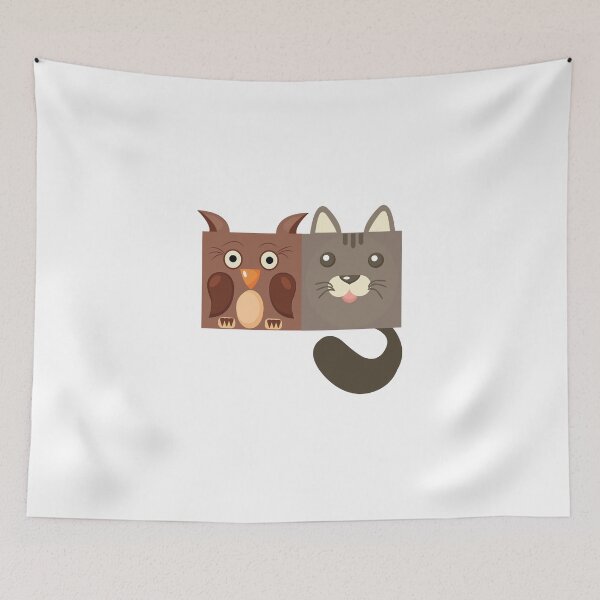 Item preview, Cat and Owl Cute and Cube designed and sold by Bircanix.