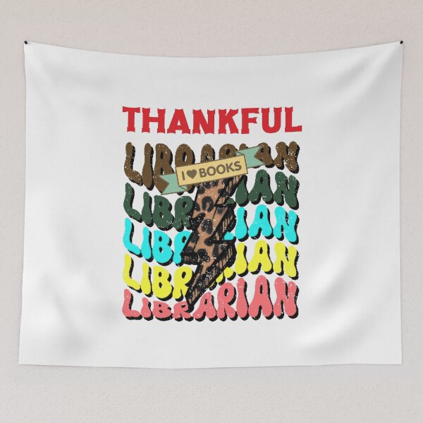 Item preview, One thankful librarian | thankful librarian quotes and sayings | thanksgiving gifts for librarians designed and sold by ThanksVibe.
