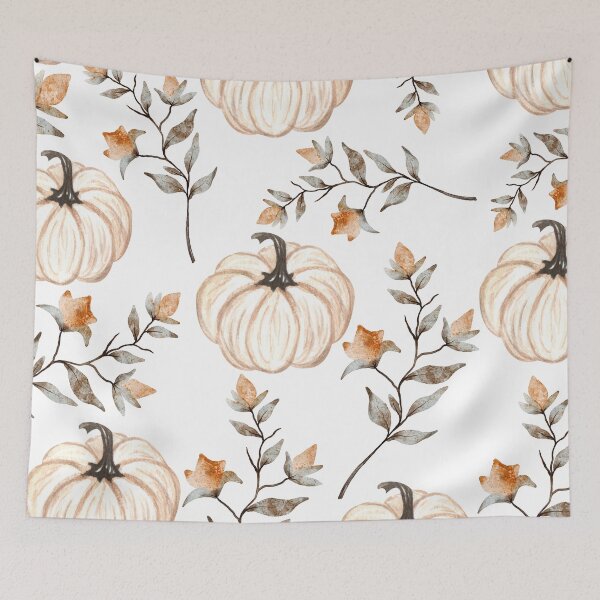 Item preview, Fall Floral Pumpkin Pattern designed and sold by GraphicsClub.
