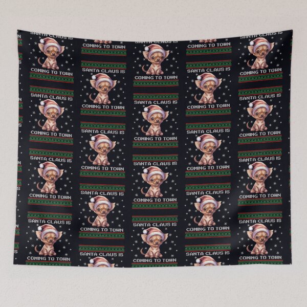 Item preview, Chiweenie Santa Is Coming To Town Fun Xmas Ugly Christmas designed and sold by madtoyman.