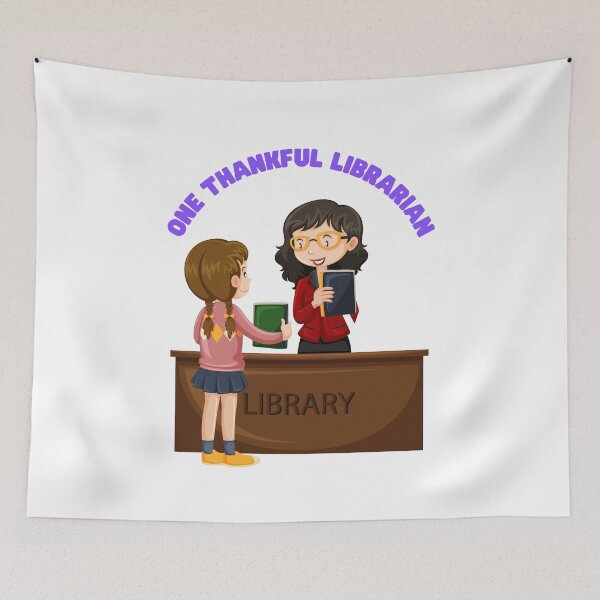 Item preview, One thankful librarian | thankful librarian quotes and sayings | thanksgiving gifts for librarians designed and sold by ThanksVibe.