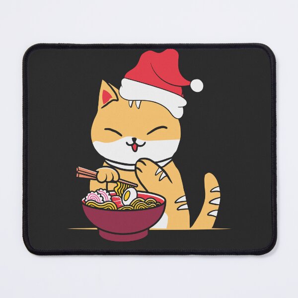 Item preview, Super lindo gato Kawai comiendo ramen en Navidad designed and sold by Vogue Creations.