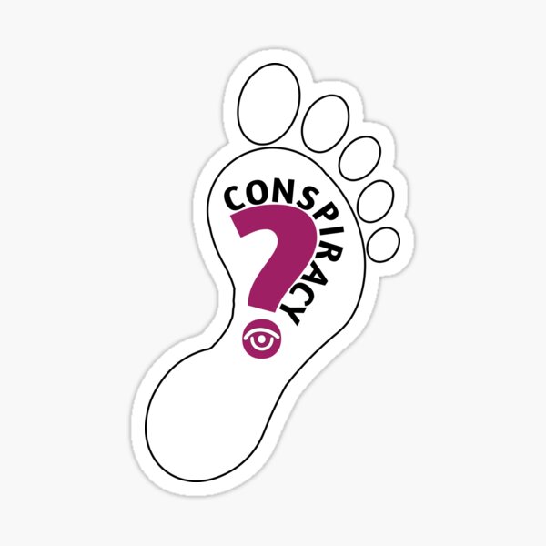 Conspiracy Science Footprint (white) Sticker