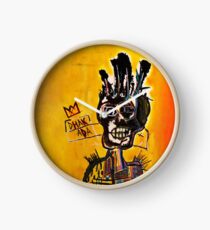 African Skull Man Clock