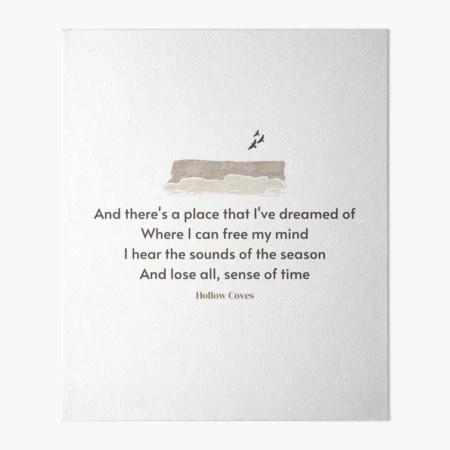 Patience Lyrics (by Hollow Coves) Art Board Print for Sale by