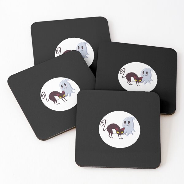 Item preview, A cat and an ghost funny sticker designed and sold by imad-bentahar.