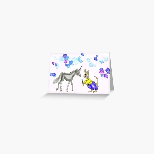 Kangaroo Unicorn Greeting Cards Redbubble - roblox bear devil x unicorn