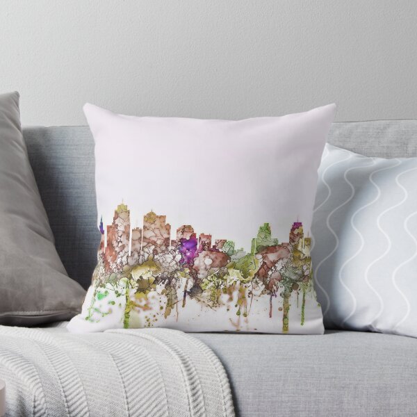 Kansas City, Missouri Skyline - Faded Glory Throw Pillow