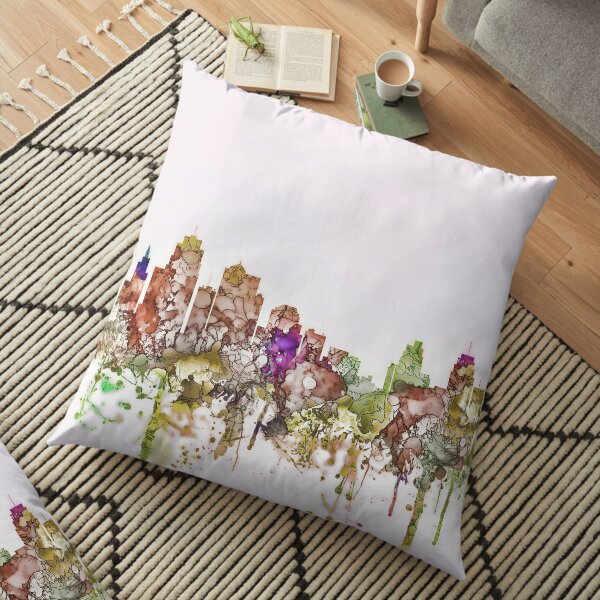 Kansas City, Missouri Skyline - Faded Glory Floor Pillow