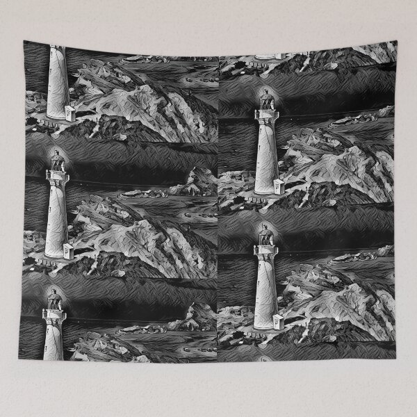 Item preview, Hope's Beacon - The Lighthouse  (Black & White) - spcreationsco22 designed and sold by SpCreationsCo22.