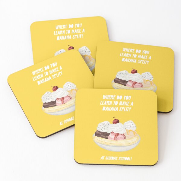 Item preview, Dad Joke - Where Do you Learn to Make a Banana Split- Yellow designed and sold by susycosta.