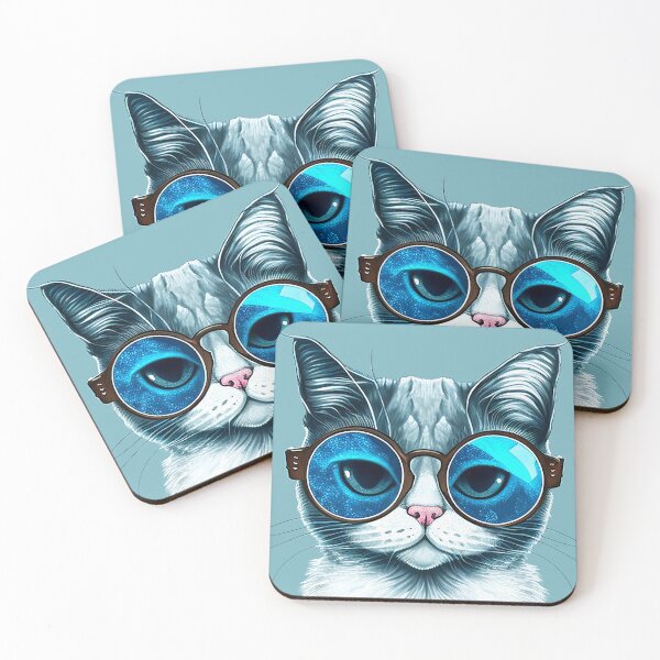 Item preview, Funny cats with funky glasses designed and sold by LiliD.
