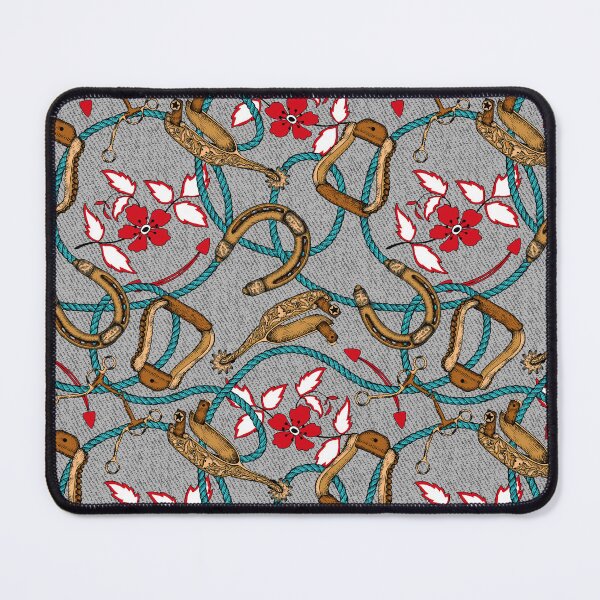 Item preview, Western Riding Tack (Grey Denim Background) designed and sold by illucalliart.
