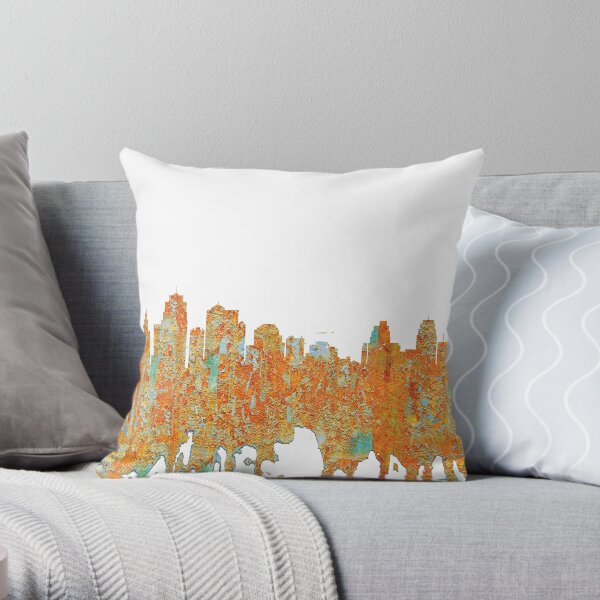 Kansas City, Missouri - Rust Throw Pillow