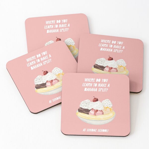 Item preview, Dad Joke - Where Do you Learn to Make a Banana Split - Pink designed and sold by susycosta.